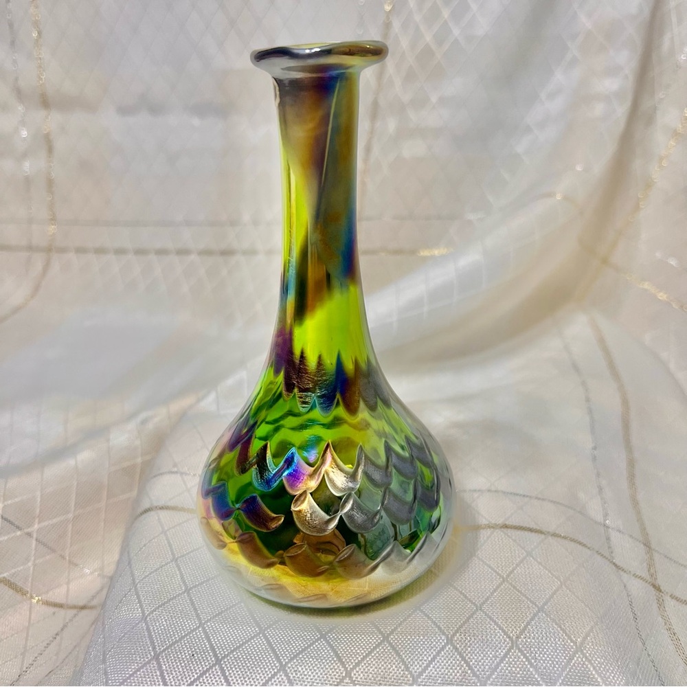 VTG Vase, Mount St.Helens Glass Vase, Handmade Blown Ash Glass Vase 1981 Decor